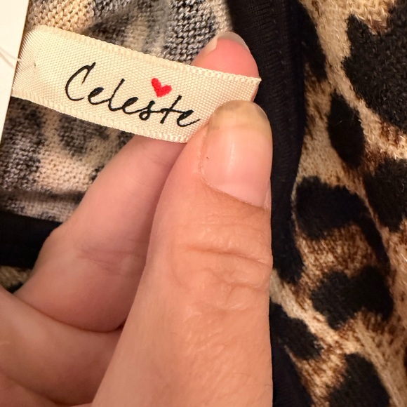 Celeste Leopard Print Cardigan with Black Trim - Picture 3 of 3